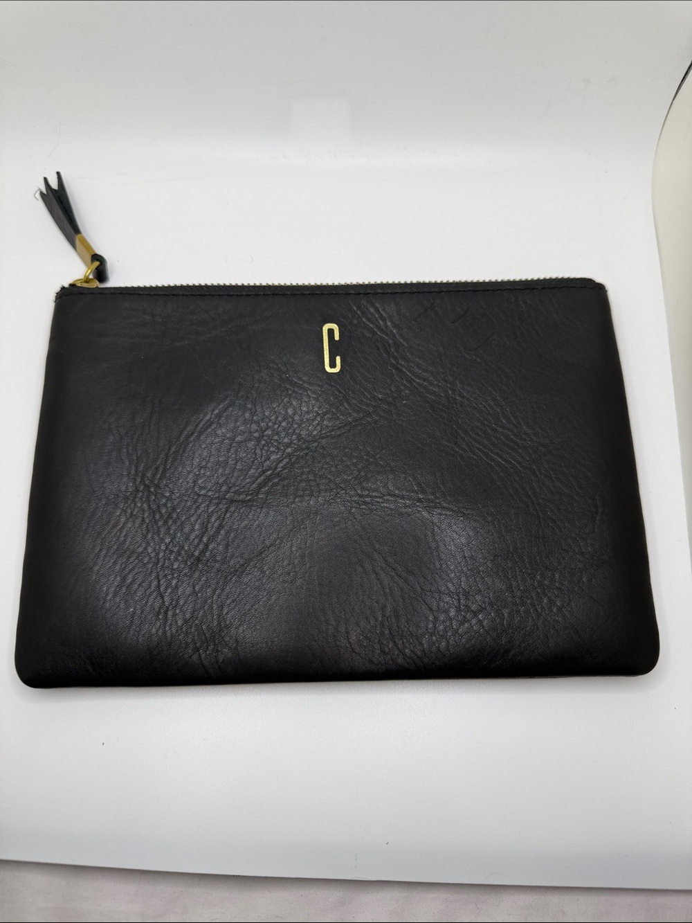 NWT Madewell The Leather Pouch Clutch MONOGRAM C